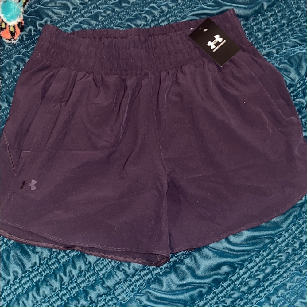 Under Armour Purple Athletic Shorts Moisture-Wicking